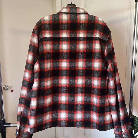 Bp. Plaid Shirt Jacket In Brown-rust Combo. Size Large - Picture 5 of 5